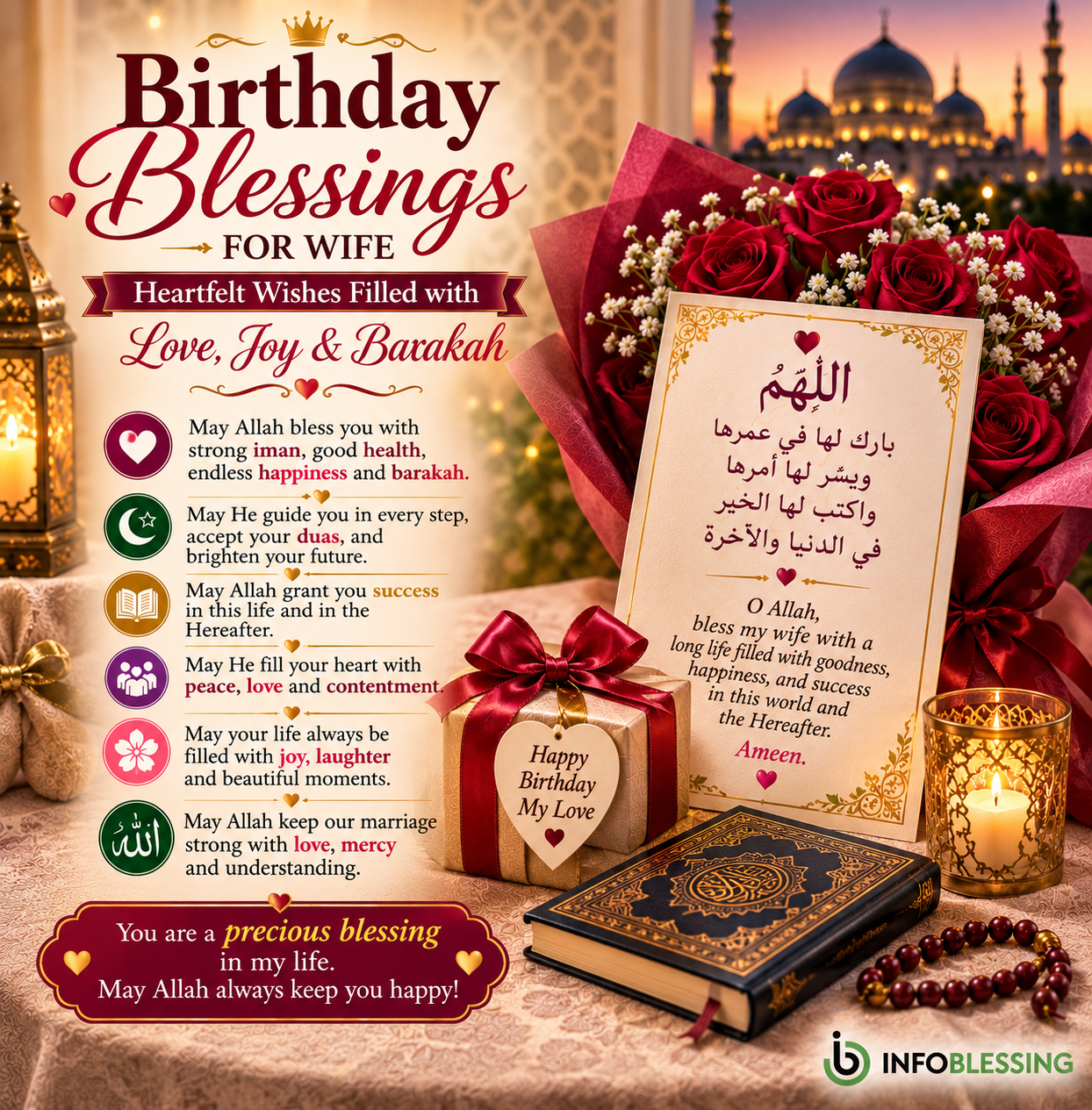 Birthday Blessings for Wife: Heartfelt Wishes Filled with Love, Joy & Barakah