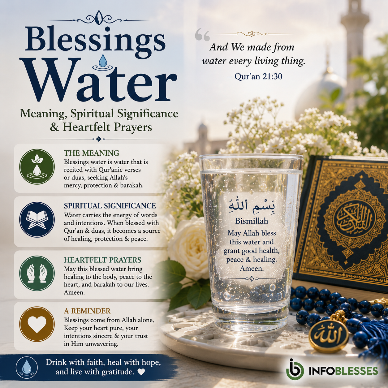 Blessings Water: Meaning, Spiritual Significance & Heartfelt Prayers